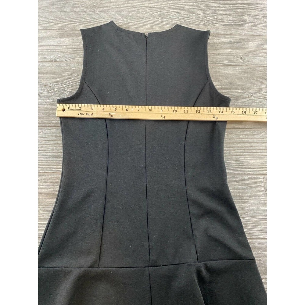 Gap Dress Size 0 Fit & Flare Pleated Stretch Black Sleeveless Round Neck Zipper - Picture 6 of 9